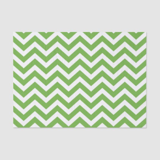 Papier Mousseline Printemps vert et blanc Chevron Mariage Anniversai (Recto)