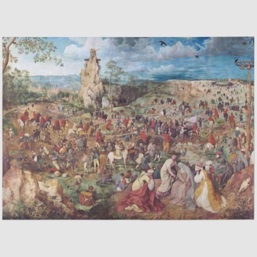 Papier Mousseline Procession au Calvaire, Pieter Bruegel (Recto)