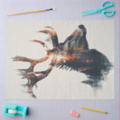 Papier Mousseline Profil de cerf à double exposition de découpage (Artisanat)