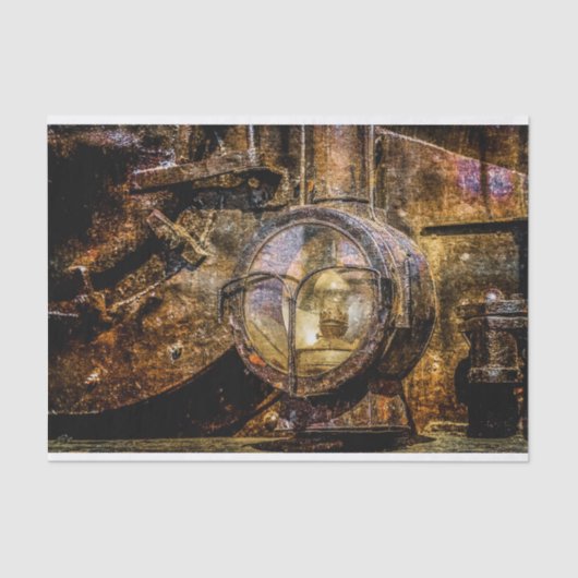 Papier Mousseline Projecteur Du Train À Vapeur Vintage (Recto)