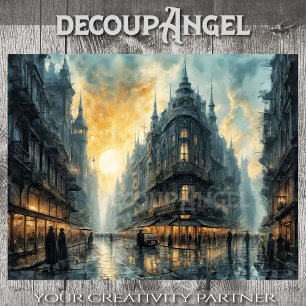 Papier Mousseline Promenade nocturne - Découpage -