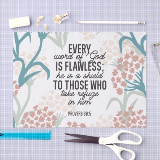 Papier Mousseline Proverbe 30:5 Verset biblique (Artisanat)