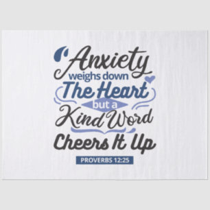 Papier Mousseline Proverbes 12:25 Verset de la Bible – Art de mots g
