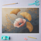 Papier Mousseline Psaume 27:4 Pavot Ginkgo Découpage Papier Tissu (Artisanat)