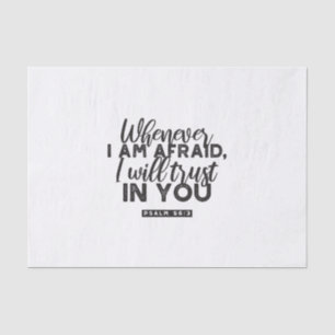 Papier Mousseline Psaume 56:3 Bible Verse Art "Je ferai confiance en