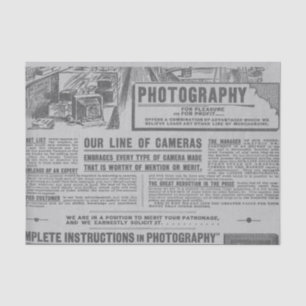 Papier Mousseline Publicité de caméra photographique vintage