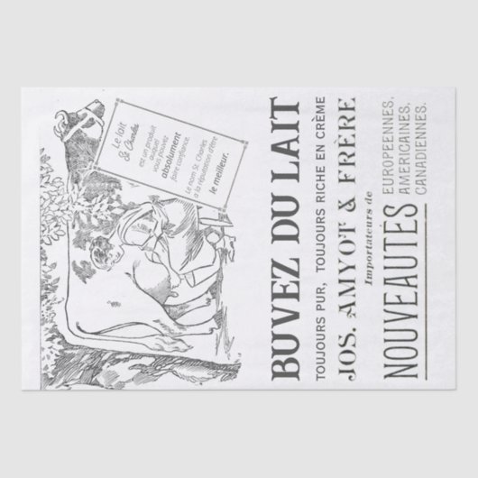 Papier Mousseline Publicité de la vache laitière française Découpage (Recto)