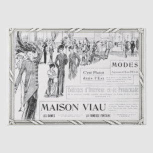 Papier Mousseline Publicité de mode française Lady Frame Découpage