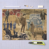 Papier Mousseline Publicité vintage Hommes Shabby Chic Decoupage (Artisanat)