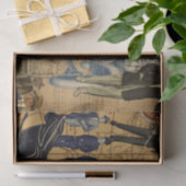 Papier Mousseline Publicité vintage Hommes Shabby Chic Decoupage (Cadeau)