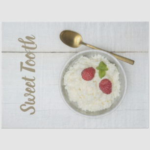 Papier Mousseline Pudding de riz à dents sucrées avec dessert de fra