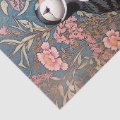 Papier Mousseline Puffin Et Fleurs Éthridées De Mer William Morris (Détail)