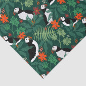 Papier Mousseline Puffin Motif vert verdoyant (Détail)