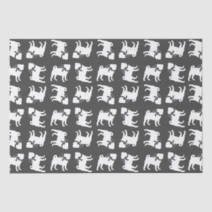 Papier Mousseline Pug Dog Baby Shower Grey Puppy Gender Neutral