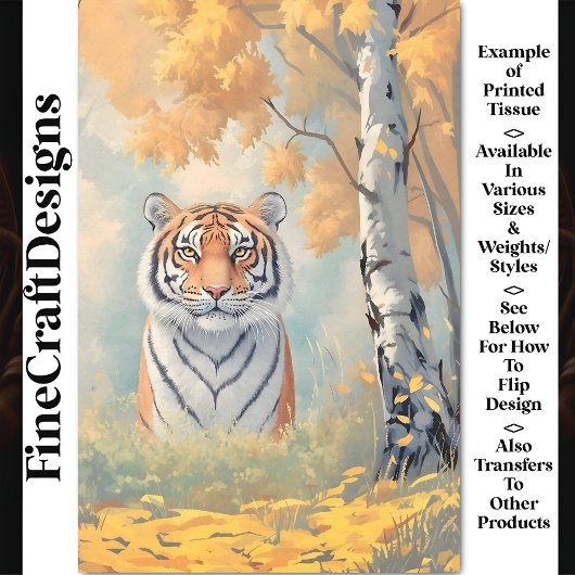 Papier Mousseline Puissant Tigre Régal, Gaze Intense CB2 Découpage