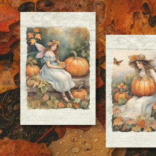Papier Mousseline Pumpkin Fairy Automne Feuilles Bois Découpage