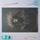 Papier Mousseline Punk Gang Lion africain en cuir découpage (Artisanat)