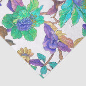 Papier Mousseline Purple bleu Aqua Jacobean Damask Design (Détail)