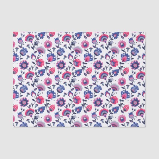 Papier Mousseline Purple et bleu Folklore Wycinanki (Recto)