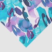 Papier Mousseline Purple et bleu peint Abstrait (Détail)