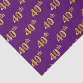 Papier Mousseline Purple, Faux Gold 40th (Quarantième) (Détail)