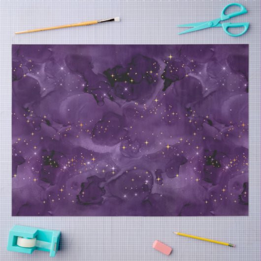 Papier Mousseline Purple Galaxy Series Design 8 (Artisanat)