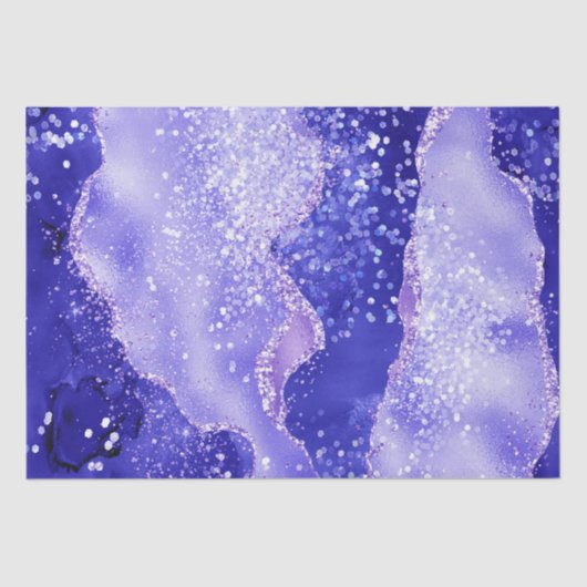 Papier Mousseline Purple Glam Agate Glitter Sparkle Design (Recto)