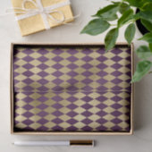 PAPIER MOUSSELINE PURPLE & GOLD DIAMOND JACQUARD MOTIF (Cadeau)