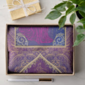 Papier Mousseline Purple & Gold Marocaine de danse du ventre arabe (Cadeau)