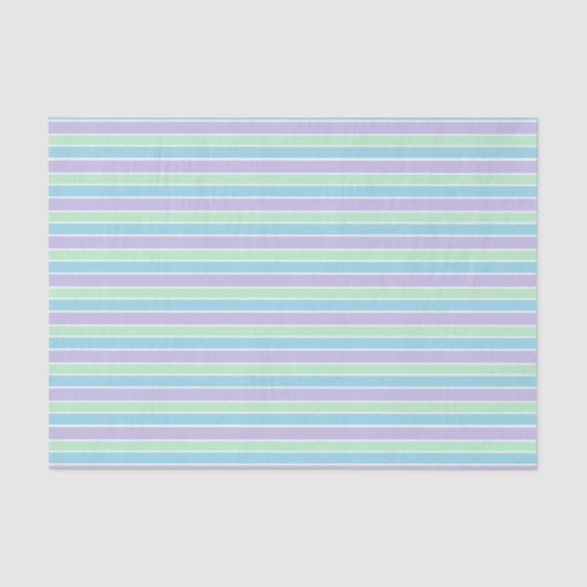 Papier Mousseline Purple, Green and Blue Pastel Stripes (Recto)
