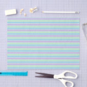 Papier Mousseline Purple, Green and Blue Pastel Stripes (Artisanat)