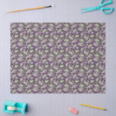 Papier Mousseline Purple Green Christmas Pattern#22 ID1009 (Artisanat)