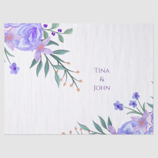 Papier Mousseline Purple Lavender Floral Botanical All-In-One Foil W (Recto)