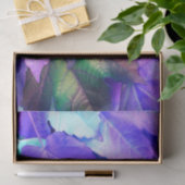 Papier Mousseline Purple N Feuilles Turquoises (Cadeau)