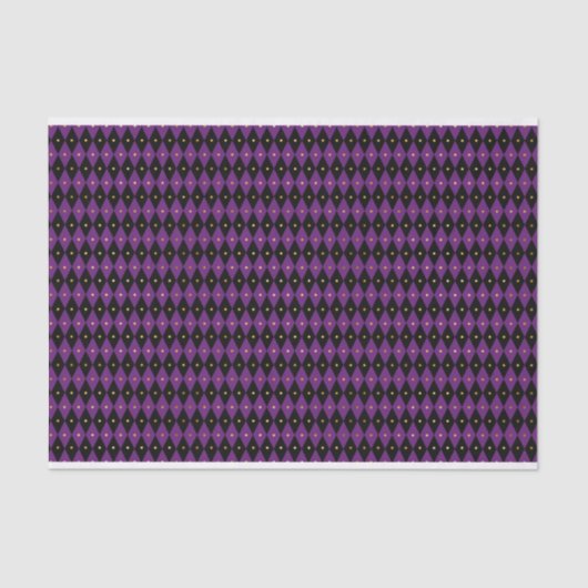 PAPIER MOUSSELINE PURPLE & NOIR MARDI GRAS MOTIFS DIAMOND (Recto)
