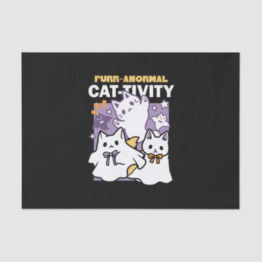 Papier Mousseline Purr-anormal Cat-tivity - Halloween Cat Design (Recto)