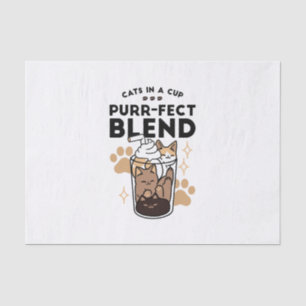 Papier Mousseline Purr-fect Blend : Cat and Coffee Art for Pet Lover