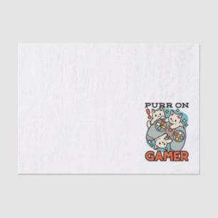 Papier Mousseline Purr On Gamer - Conception De Jeu De Chat Cute