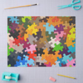 Papier Mousseline puzzle coloré (Artisanat)