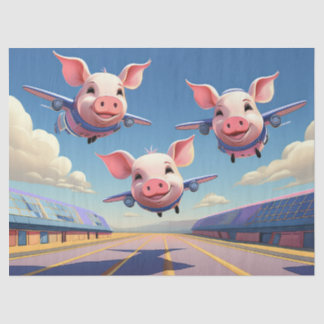 Papier Mousseline Quand les cochons volent drôles avion cochons