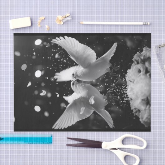 Papier Mousseline Quand les colombes volent9 (Artisanat)