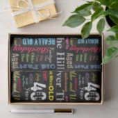 Papier Mousseline quarantième Joyeux anniversaire dans un style de (Cadeau)