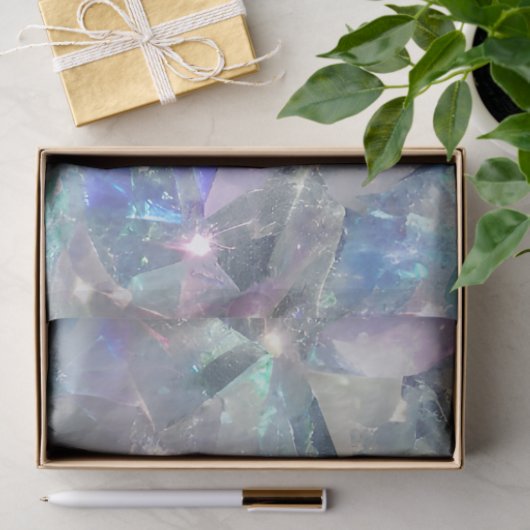 Papier Mousseline Quartz Crystal Sparkly Motif (Cadeau)