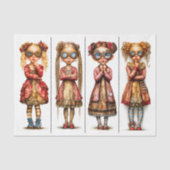 Papier Mousseline Quatre Jolies Filles Steampunk Quirky DV3R Découpa (Recto)