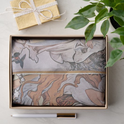 Papier Mousseline Quatre saisons, Mucha (Cadeau)