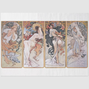 Papier Mousseline Quatre saisons, Mucha