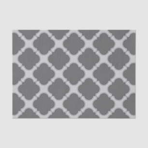 Papier Mousseline Quatrefoil dans les tons gris