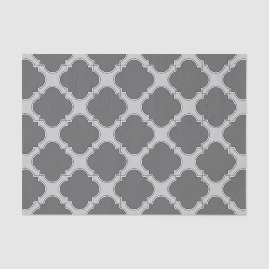 Papier Mousseline Quatrefoil dans les tons gris (Recto)