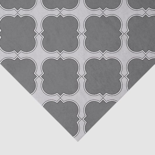 Papier Mousseline Quatrefoil dans les tons gris (Détail)