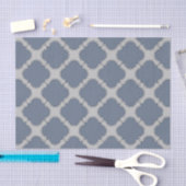 Papier Mousseline Quatrefoil gris bleu (Artisanat)